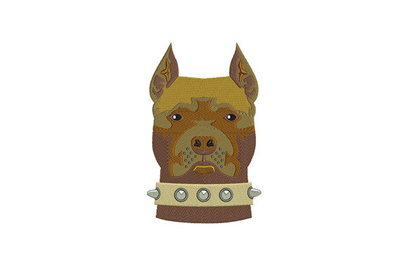 American Pit Bull Head Embroidery