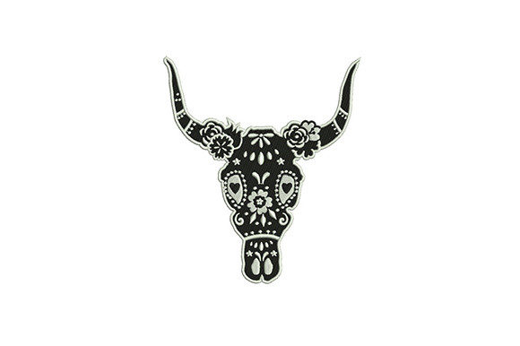 Boho Cow Skull Embroidery