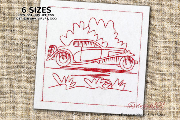 Classic Car Design for Embroidery