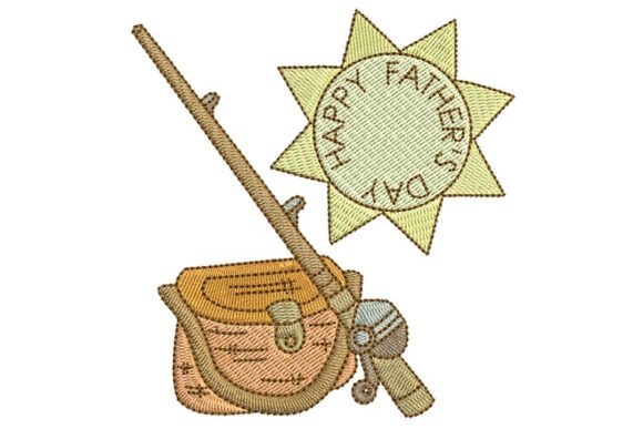 Father's Day Fishing Embroidery Design