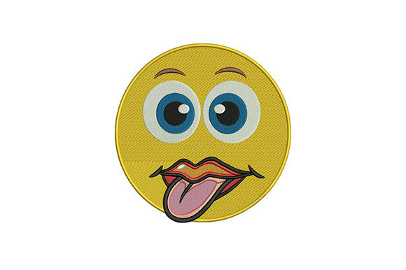 Female Face Emoji Embroidery