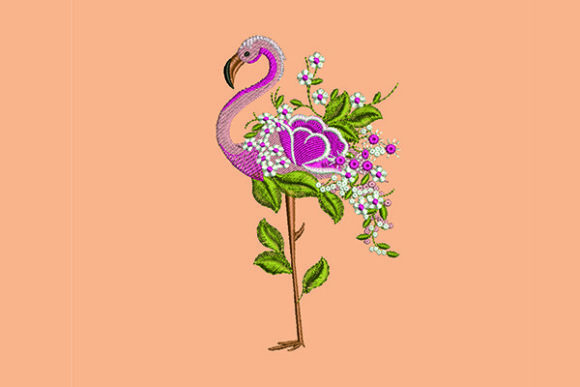 Flamingo and Flowers