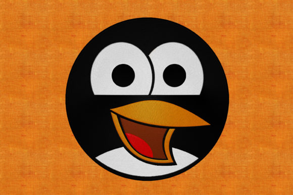 Happy Penguin Embroidery Design