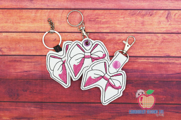 Ribbon Bow ITH KeyFob Snaptab