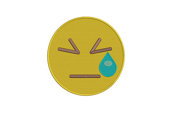 Tear Face Yellow Emoji Embroidery
